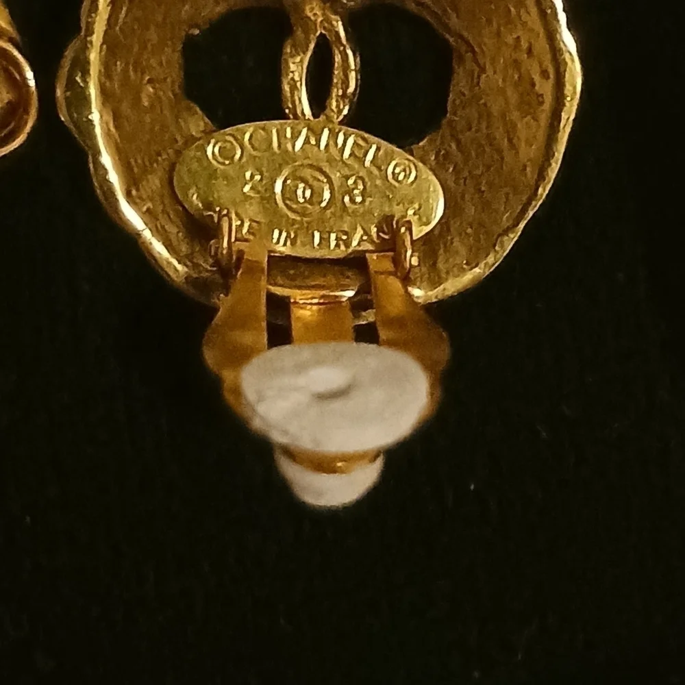 Chanel 24k gold plated earrings